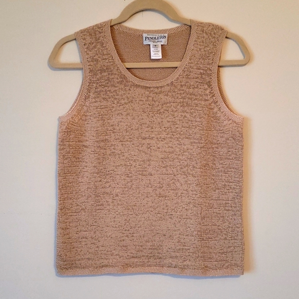 PENDLETON women's poly/cotton tank, tan, sz M petite